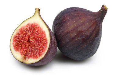 Taze mor incir meyveleri beyaz izole