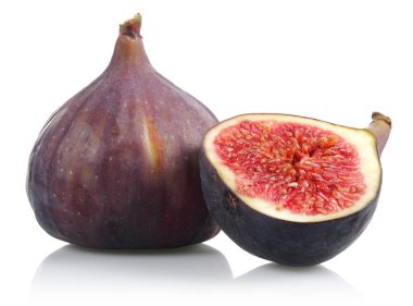 Taze mor incir meyveleri beyaz izole