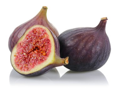 Taze mor incir meyveleri beyaz izole