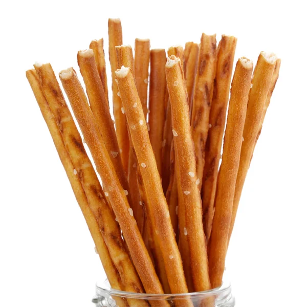 Stick cracker, pretzel, isolated on white — Stock Photo, Image