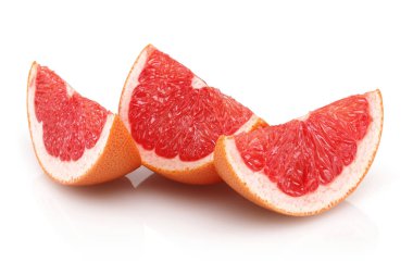 beyaz izole Dilimlenmiş Greyfurt