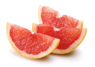 beyaz izole Dilimlenmiş Greyfurt