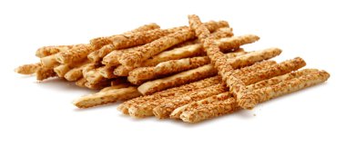 Susam sopa kraker veya grissini izole