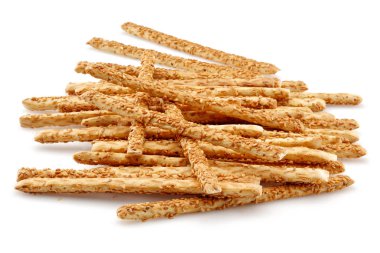 Susam sopa kraker veya grissini izole