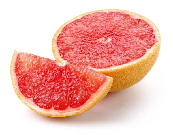 Sliced grapefruit isolated on white — Stock Photo, Image