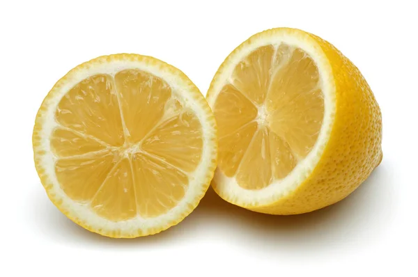 Ferske, gule sitronfrukter isolert på hvit – stockfoto