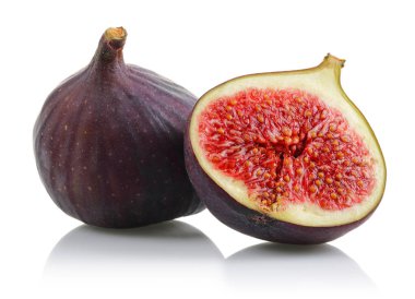 Taze mor incir meyveleri beyaz izole