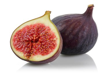 Taze mor incir meyveleri beyaz izole