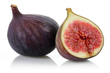 Taze mor incir meyveleri beyaz izole