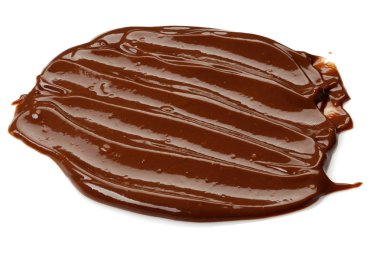 Çikolatalı puding üzerine beyaz izole