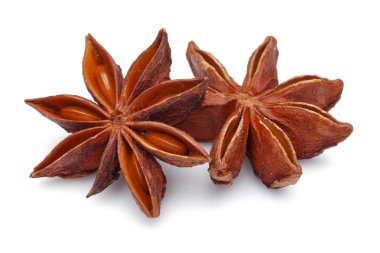 Beyaz üzerinde izole yıldız anason grubu