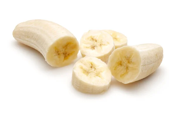 Zralé banánové banány izolované na bílém — Stock fotografie