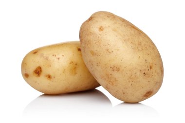 Beyaz izole taze patates Grubu