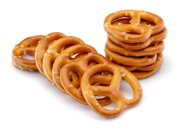 Biscoitos Pretzel isolados em branco — Fotografia de Stock