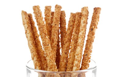 Susam sopa kraker beyaz izole