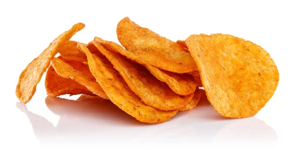 Runde Mais-Chips isoliert auf weiß — Stockfoto