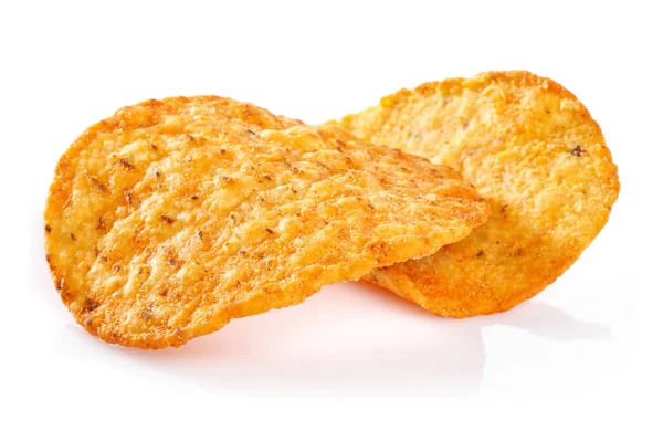 Runde Mais-Chips isoliert auf weiß — Stockfoto
