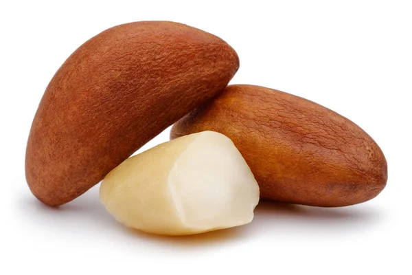 Brazílie Ořechy Izolované Bílém Pozadí Stock Snímky