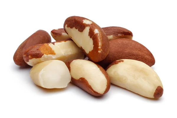 Brazílie Ořechy Izolované Bílém Pozadí Stock Fotografie