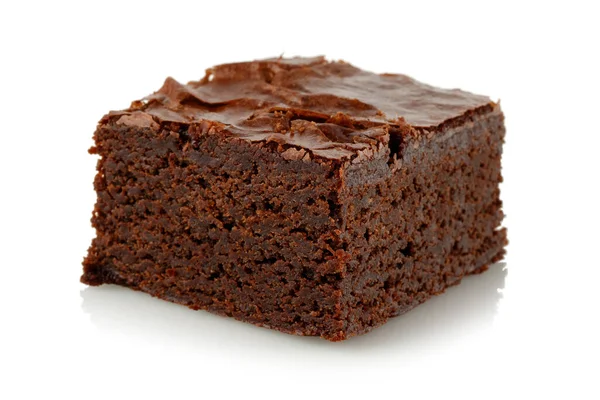 Řez Brownie Izolované Bílém Pozadí Stock Fotografie
