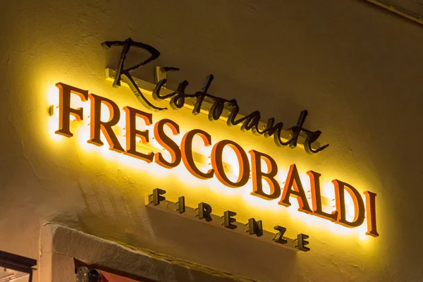 Itálie Florencie Září Frescobaldi Restaurant Podepsat Florencii Itálie Září 2018 — Stock fotografie