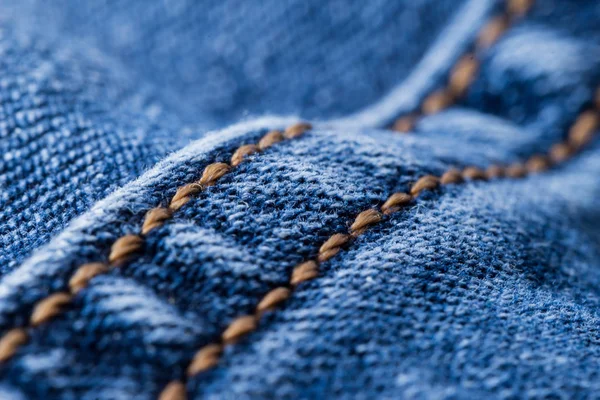 Stitching Blue Denim — Stock Photo, Image