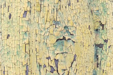 doku, arka plan, eski ahşap çatlaklar ile kaplı eski mavi boya ile kaplama