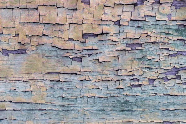 texture, background, old wood coating with old blue paint covered with cracks