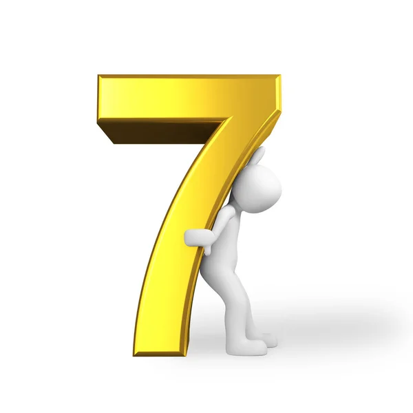 Number Seven Golden Letters — Stock Photo, Image