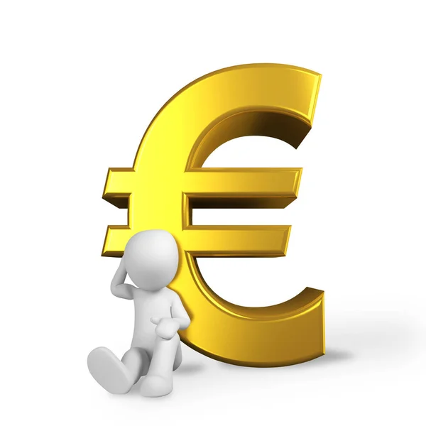 Думаючи Про Євро Гроші — стокове фото
