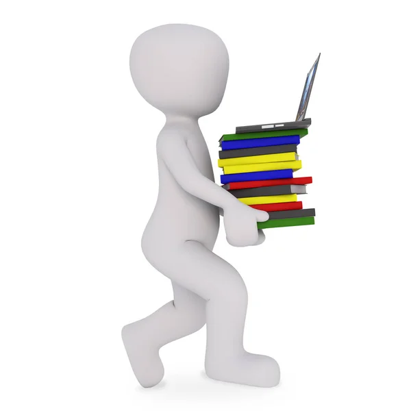 Istruzione Chiave Con Libri Internet — Foto Stock