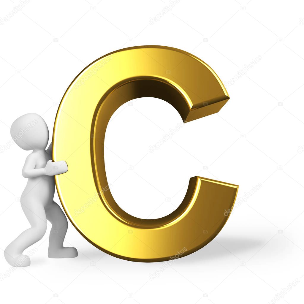 the letter C in golden colors