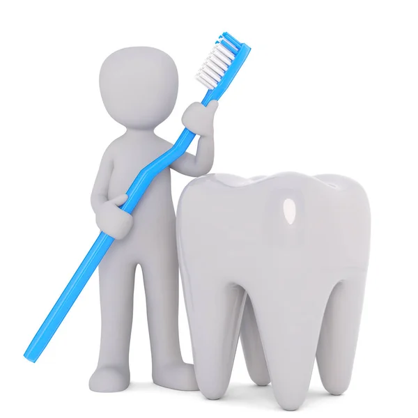 Doğru Bir Şekilde Dişlerini Temizlemek Nasıl Gösterir — Stok fotoğraf