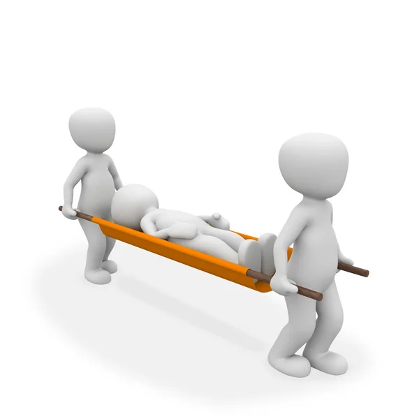 Injured Person Carried Away Stretcher — Stock Photo, Image