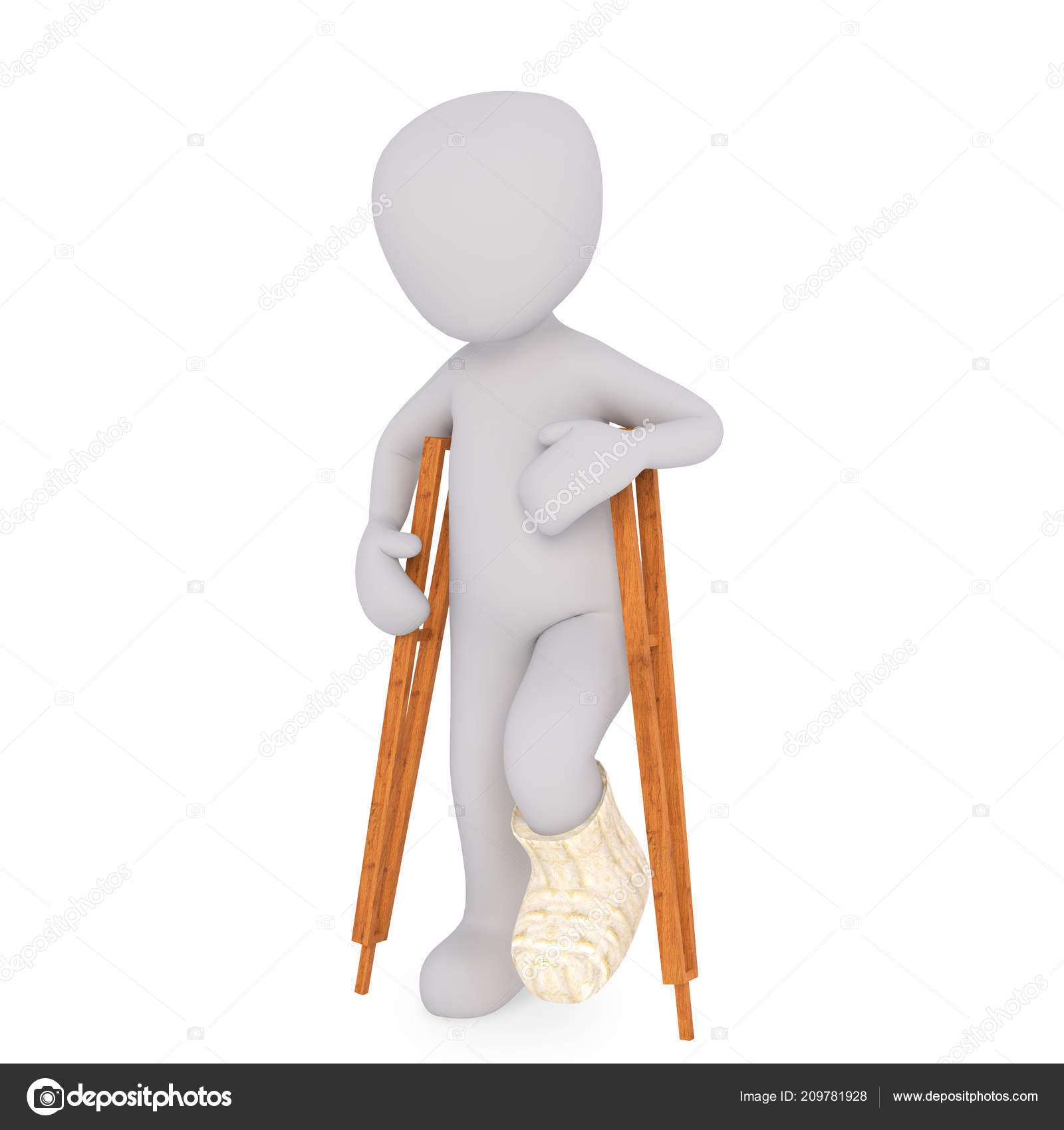 Walk Crutches One Leg — Stock Photo © 3DAgentur 209781928
