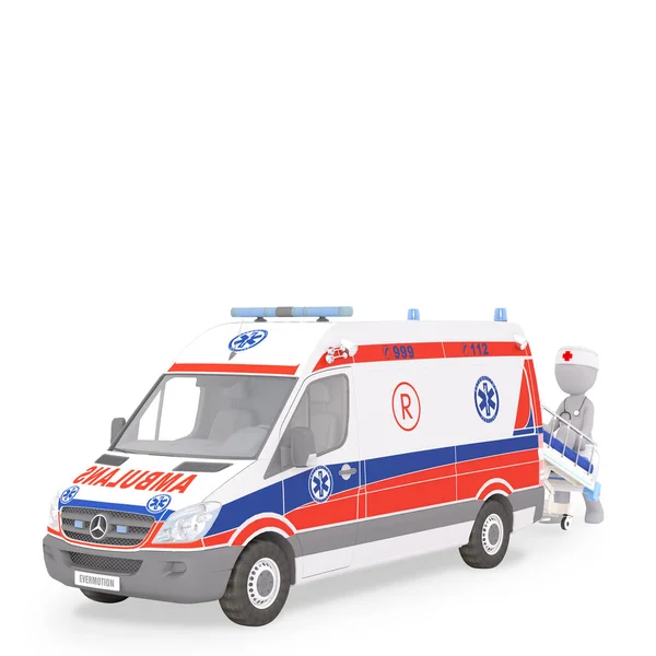 Irst Aide Avec Voiture Ambulance — Photo