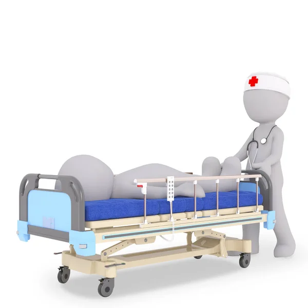 Sjuksköterskan Pressar Patienten Till Uppvaket Efter Operationen — Stockfoto