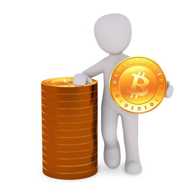 bitcoins bir yığın ayakta