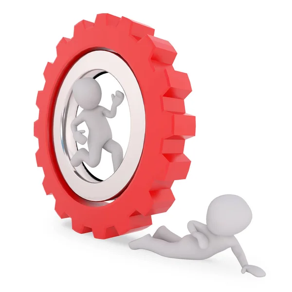 Handling Gearwheels Teamwork — Stock Photo, Image