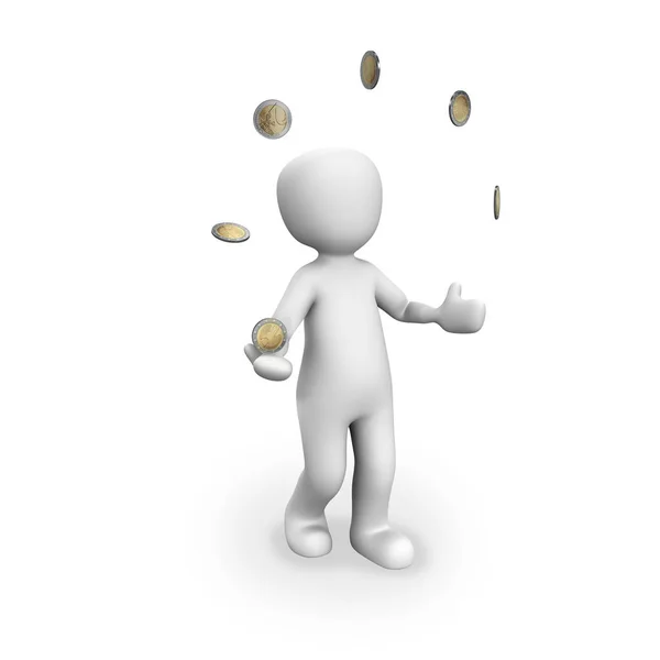 Juggling Euro Coins — Stock Photo, Image