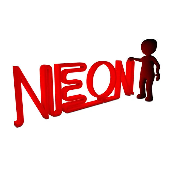 Красный Неоновый Символ Буквами Neon — стоковое фото