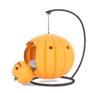 büyük bir kabak hızıyla oturan