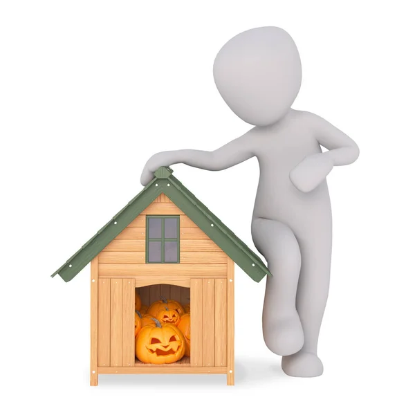 Elicit Pumpkin Out House Halloween — Stock Photo, Image