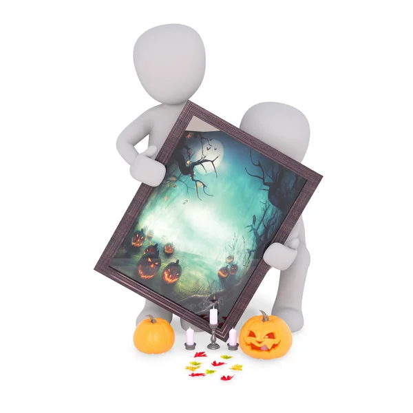 Halloween Picture Scary Pumpkins — Stock Photo, Image