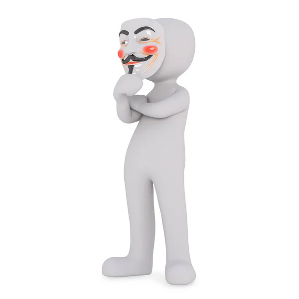 Man Met Anonieme Masker — Stockfoto