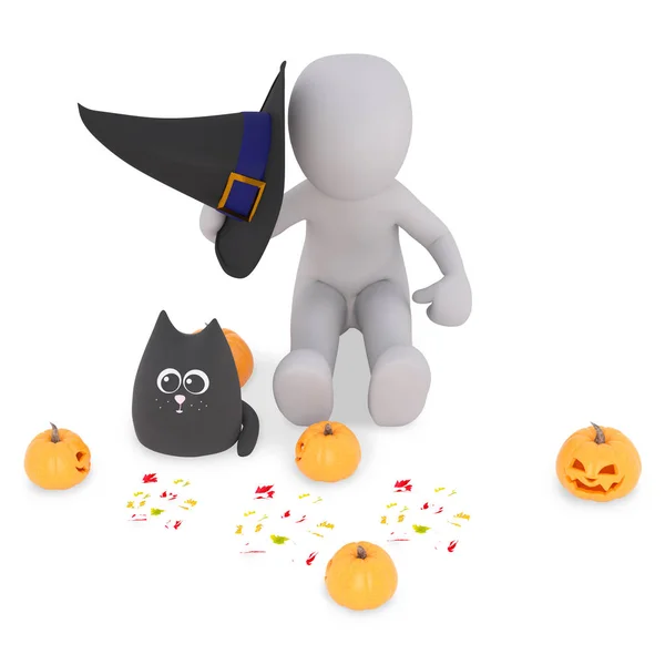 Sentado Suelo Halloween — Foto de Stock