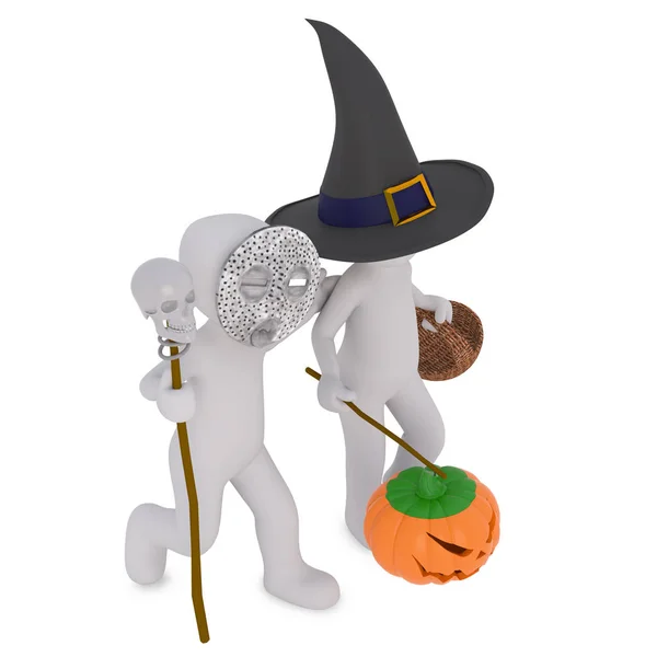 Med Mask Och Häxa Kostym Halloween — Stockfoto