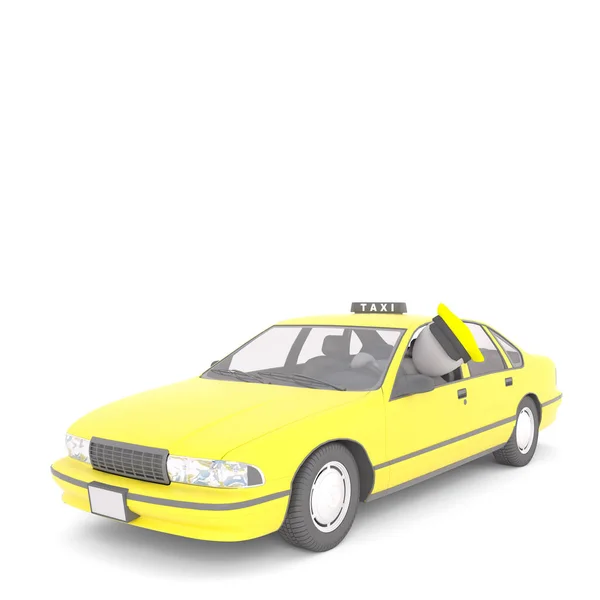 Chauffeur Taxi Taxi Jaune — Photo