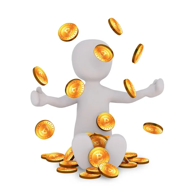 Mineração Bitcoin Ouro — Fotografia de Stock