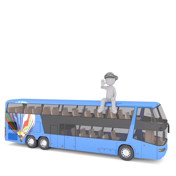 Busschaufför Sitter Bussen — Stockfoto